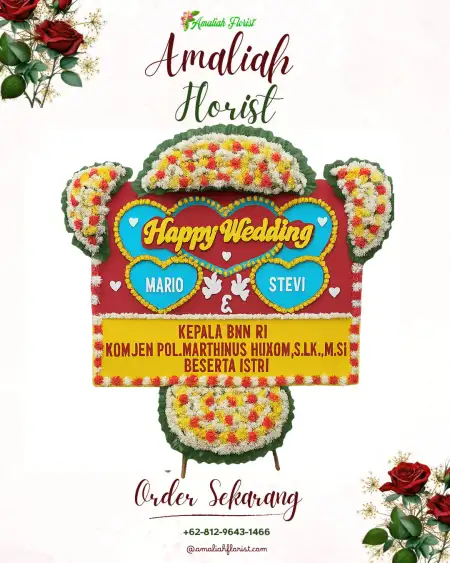 Papan Bunga Pernikahan Loning